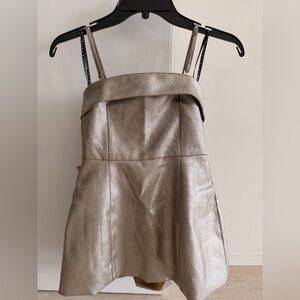 Metallic Gold Strapless Dress